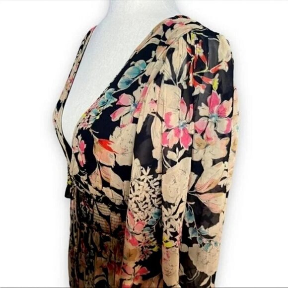 Love Sam Dark Wonder Bohemian Floral Maxi Dress Size Small - Picture 4 of 15